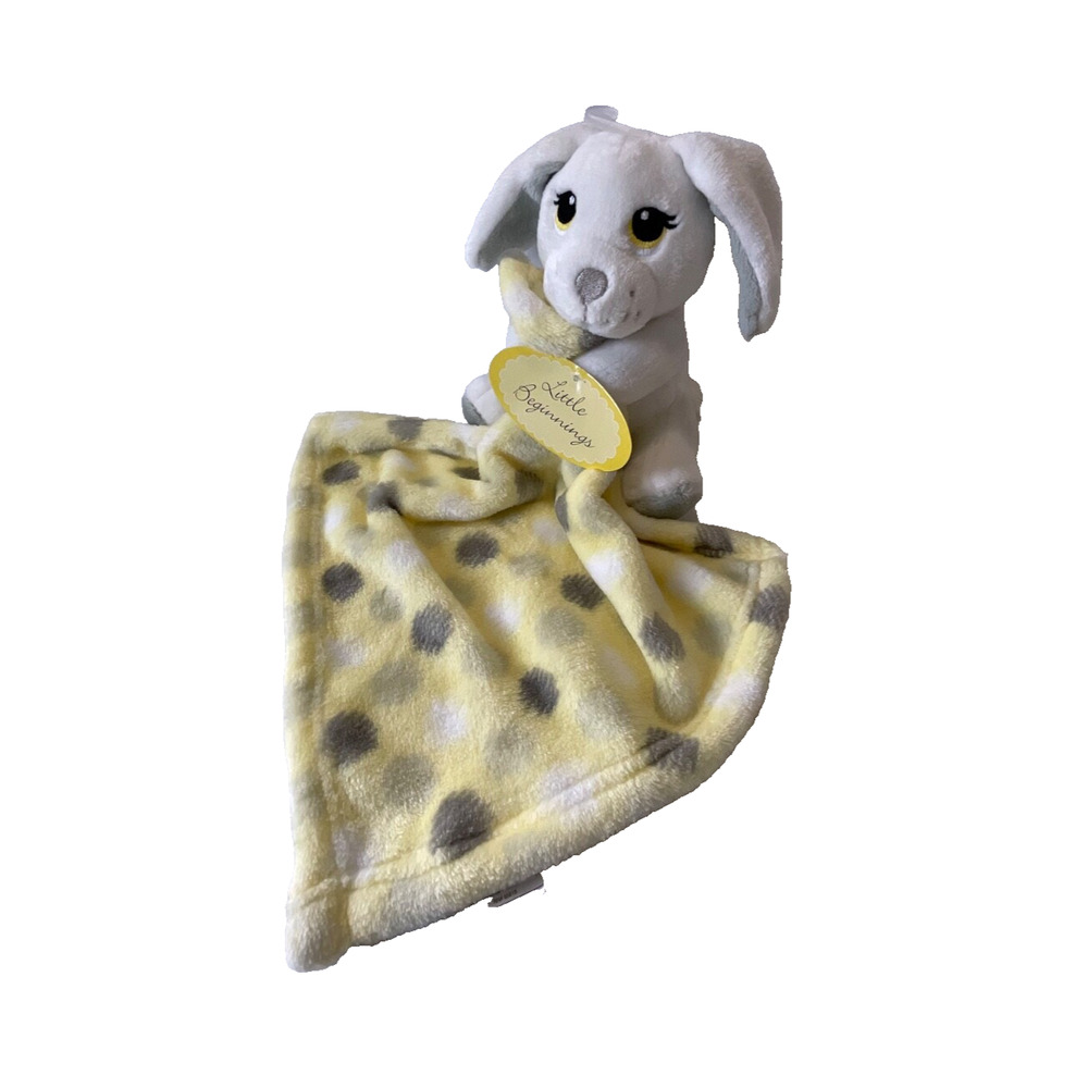 Little Beginnings Yellow Polka Dots Dog Puppy Baby Lovey Security Blanket Plush
